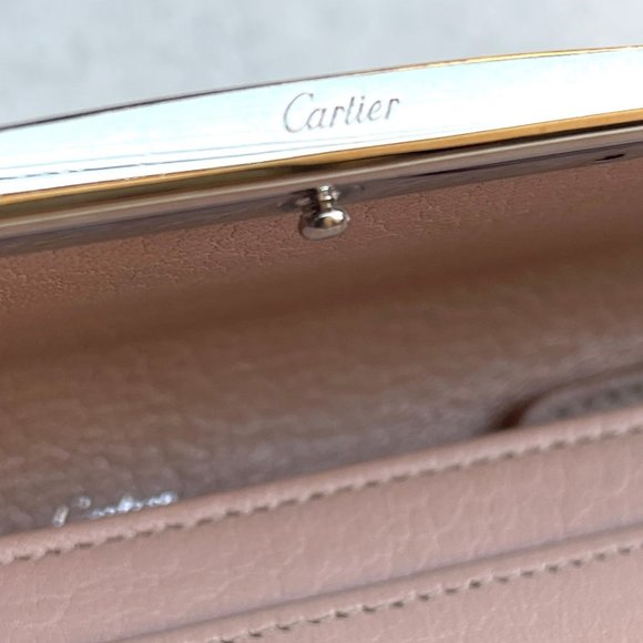 Auc Cartier Love Blush Pink Calfskin Leather Long Wallet - Picture 6 of 15